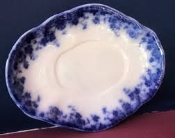 Antique Flow Blue China Small Serving Platter - Vermont - Etsy