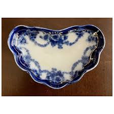 AZ- Ridgway Flow Blue Ebor Bone Dish. For Sale at Ruby Lane
