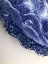 Antique Japanese Coy Fish Cherry Blossom Scenery Plate Blue & White Vintage 10" | eBay