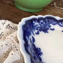 Vintage Flow Blue Small Platter Oregon Johnson Bros Ref 22 - Etsy
