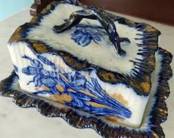 Superb Lidded Cheese Keep. Blue White and Gold Possil Pottery Glasgow.1890 Stamp. Rare. Unique. Antique. Kitchenware. - Etsy