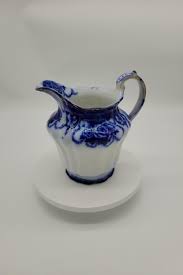 Antique Flow Blue Ridgways Pitcher Roxbury Pattern - Etsy