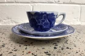 Antique George Jones Abbey 1790 Blue White Trio Ca 1920 - Etsy