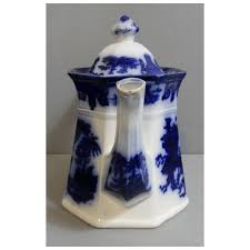A Beautiful Dark Flow Blue Teapot with a Chinoiserie Pattern ...