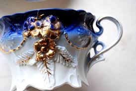 Victorian Style Vintage 1990 , Cobalt Blue -white Porcelain ...