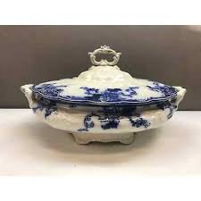 Vintage SENATOR CROWN Semi Porcelain BLUE FLOW Tureen ...