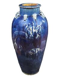 Sold at Auction: A LARGE BLUE GLAZED MARTABAN CERAMIC ...