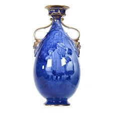 Vase Marked Doulton Burslem Flow Blue Babes In Woods