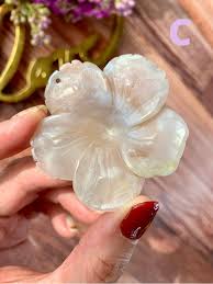 Flower Agate Flower Carving | Home Decor Crystal | Choose ...