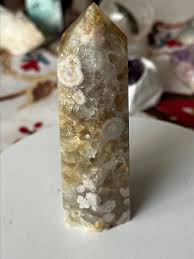 Flower Agate & Golden Healer Quartz Tower · Whatnot: Shop ...