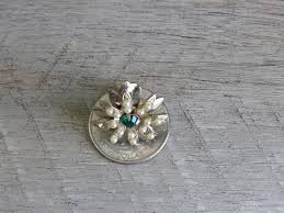 Vintage Green Goldtone Rhinestone Flower Star Screw Back Pearl Earrings - Etsy Australia