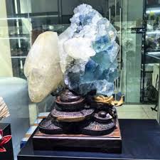 81b Rare Large particle Natural blue fluorite + Calcite Quartz Crystal Specimen | eBay