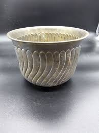 Vintage Small Fluted Brass Planter Fish Scale Flower Pot Warm Patina Boho Vase | eBay