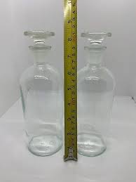 (2) Antique Apothecary Glass Bottles T.C.W. Co USA 8.5 ...
