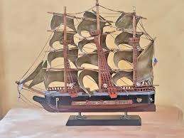 USS Constitution Model Ship: Vintage Handcrafted Wooden ...