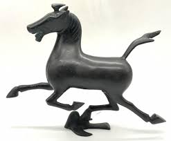 Sold at Auction: Black Cast Brass Flying Horse Gansu Figural ...