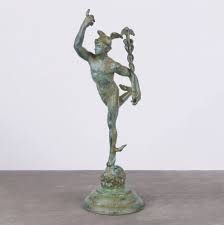 Giambologna Mercury Figurine Green Bronze Desk Decor ...
