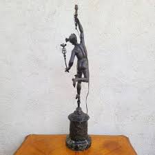 Flying Mercury Bronze Lamp after Giambologna, 19th Century ...
