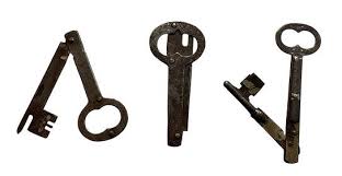 Lot Of (3) Rare Antique Folding Jack Knife Skeleton Keys