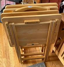 Wood Tv Tray Set