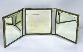 Antique JB Jennings Brothers Brass Tri-Fold Vanity Mirror ...