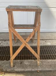 Vintage Household Natural Wooden 2 Foot Step Ladder ...