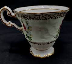 Vintage Foley Tea Cup & Saucer Mint Green Floral Gold Trim Made In England | eBay