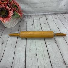 VINTAGE 17" RUSTIC WOOD WOODEN ROLLING PIN | Mercari