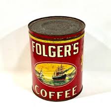 Vintage Tin, Folger's Coffee Can, 2lb Tin, 1930s Era, San Francisco, California Poppy, Kitchen Decor, Farmhouse Decor, Gift for Collector - Etsy