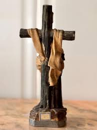 Antique Sculpture of Saint Francis and the Crucified Christ ...