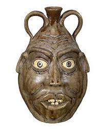 J.h. Perdue Folk Pottery Face Jug 2001