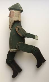 Vintage PRIMITIVE FOLK ART CARVED WOOD ARTICULATED SANTA CLAUS ~ 14" H | eBay Australia