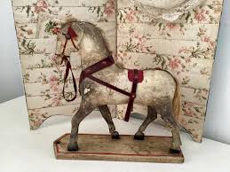 Antique Old Horse Pull Toy on Wheels - Etsy