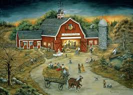 Barn Dance At O'flannery Farm Greeting Card by Ann Stookey