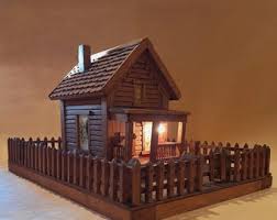1950's Folk Art Log Cabin With Working Light & Coin Slot - Etsy