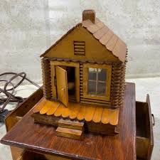 152- VINTAGE | Prison Art | Log Cabin Popsicle Light | 1948 | Raiford Prison, Florida | EstateSales.org