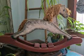 Primitive Farmhouse Rocking Horse Rustic Cottage Country ...