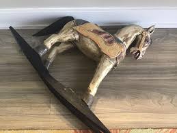 Antique Hand-carved Wooden Rocking Horse: Primitive Folk Art ...