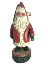 House of Hatten Christmas Santa Claus Goose Folk Art Primitive Basket Calla 11" | eBay