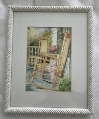 Framed Pat Warren Watercolor Art Rocking Chair | eBay