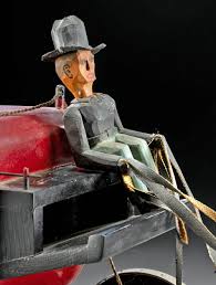 Sold at Auction: American Folk Art - Wood Stagecoach w/ Horse Team