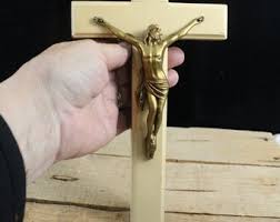 Wood Crucifix With Paper and Removable Panel on Back ...