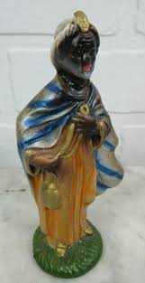 VINTAGE NATIVITY MANGER CHRISTMAS CHALKWARE? WISEMAN WISE ...