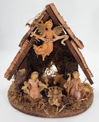 Vintage Italy Nativity Set Creche Stable Jesus Angel Mary ...