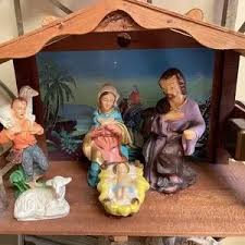 Holiday | Large Vintage Christmas Nativity Italy Paper Mache ...