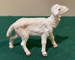 Vintage White Miniature Sheep, Suitable for a Nativity or ...