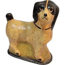 Redware dog figure with polychrome finish. For Sale at Ruby ...