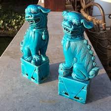 Vintage Heavy Light Turquoise Blue Foo Lion Dogs Set of Two 2 Guardian 8” Midcentury Marked 1962 SMC Shi Shi Temple China Pottery Ceramic - Etsy