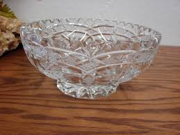 Lead Crystal Brilliant Cut Glass Pedestal Centerpiece Bowl ...