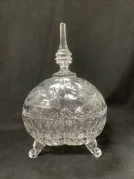 Vtg. Candy Dish w/Lid by Imperlux, 4-Footed, 9" T w/Lid x 6 ...